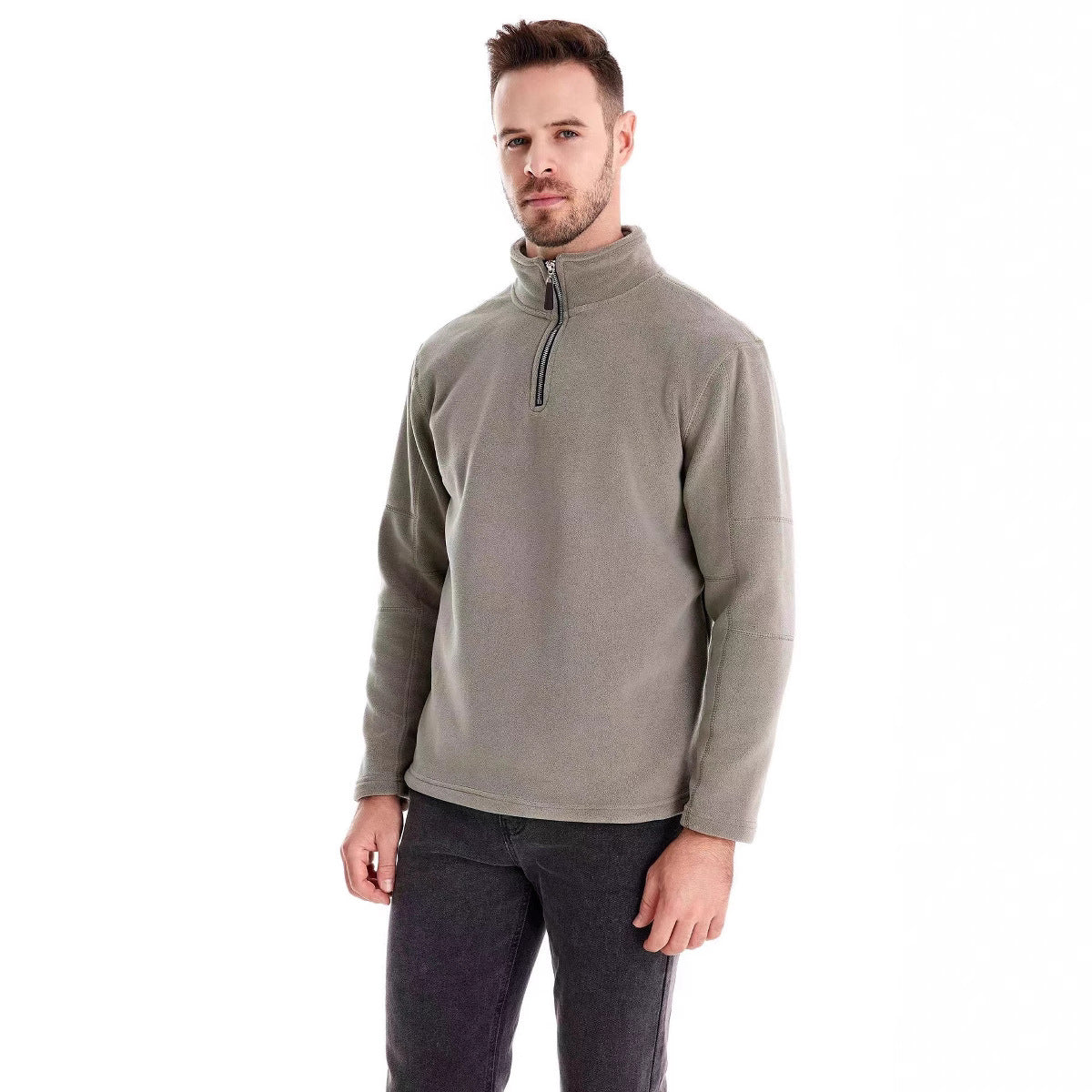 Men's Lambswool Padded Thickened Stand-Up Collar Sweater Top