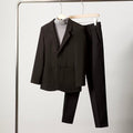 Mens Solid Color Loose Fit Business-Casual Wool Blazer