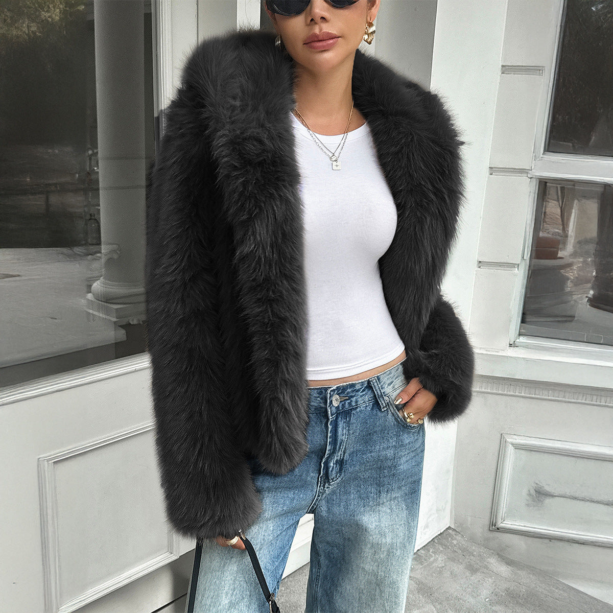 Fleece Long Sleeve Coat Women's Clothing