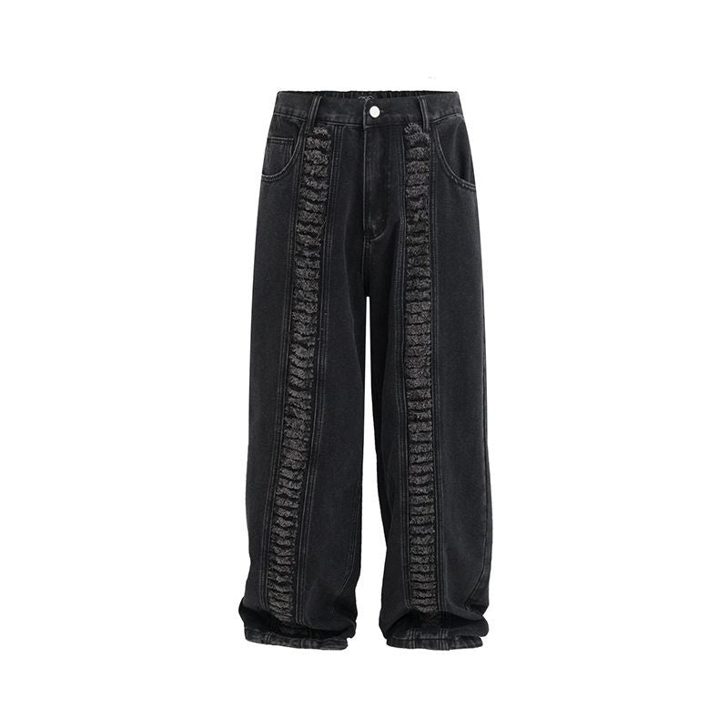 Men's Fashion High Street Loose Hole Trousers
