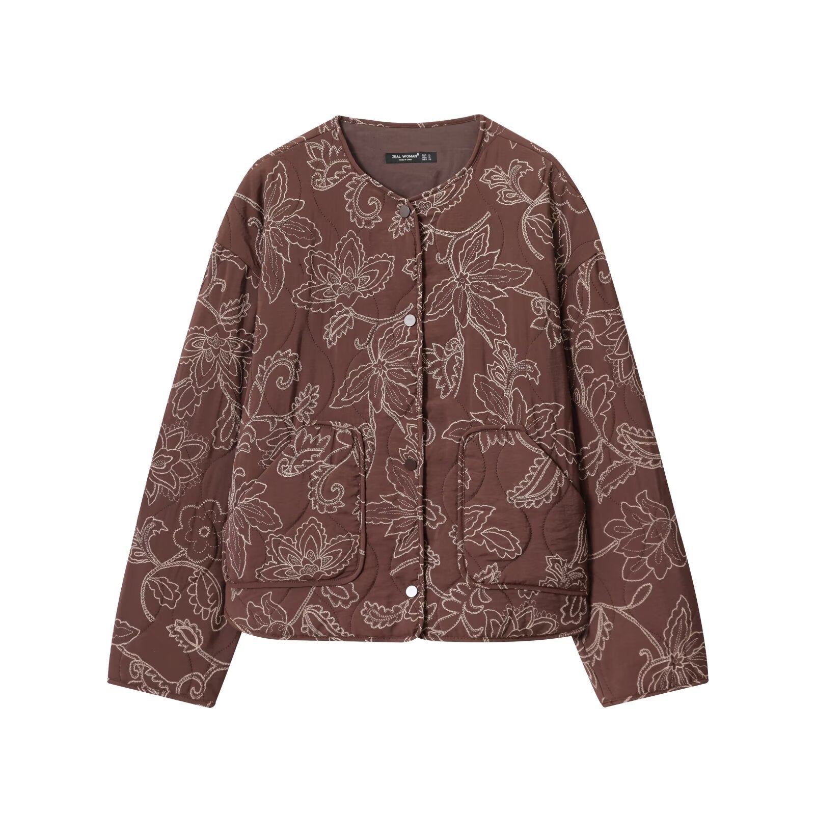 New Women's Quilted Embroidered Coated Jacket