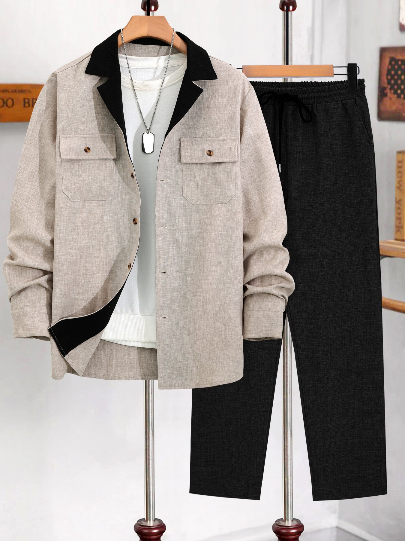 Creative Men's Casual Suit Coat Set