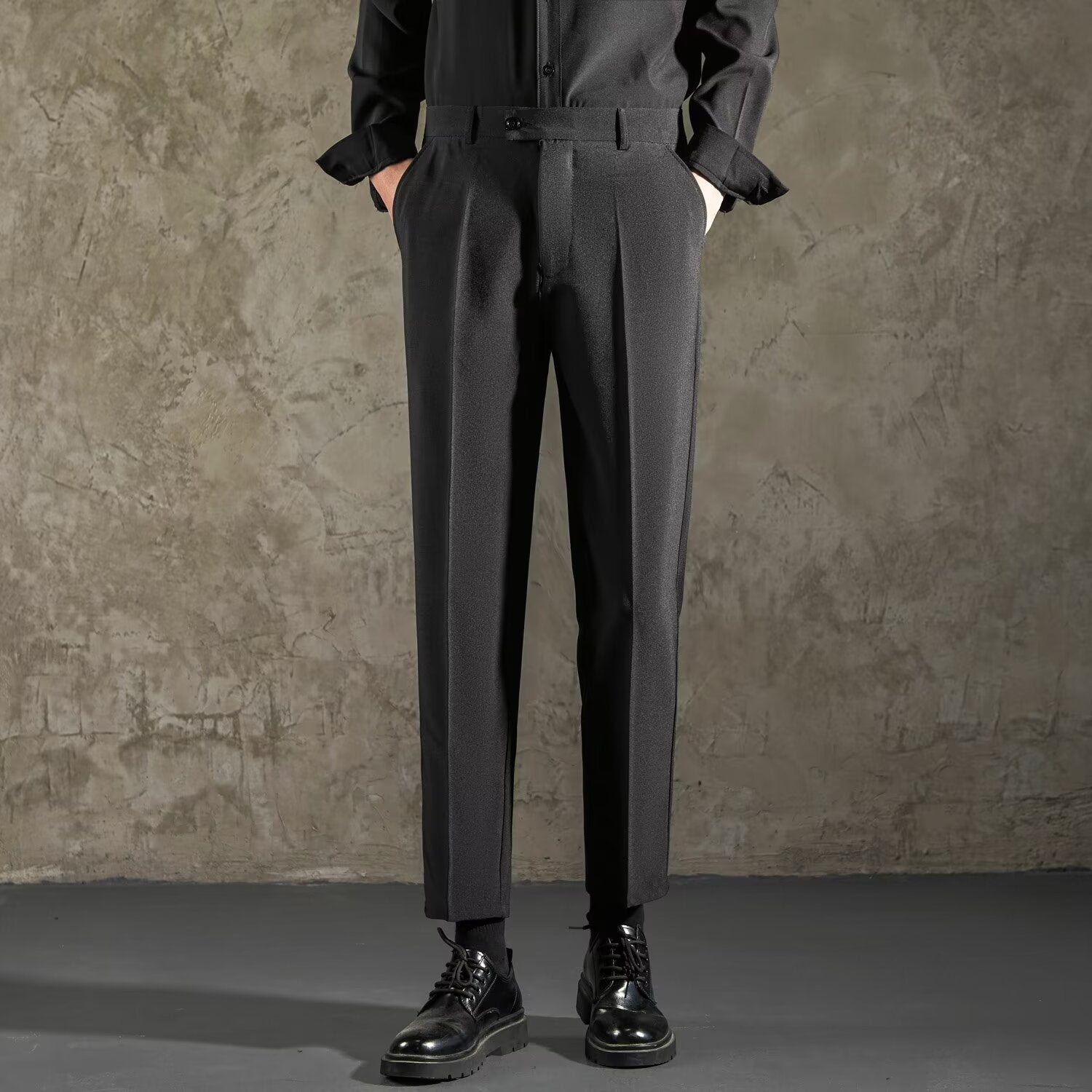 Draping Skinny Casual Slim Fit Straight All-matching Thick Small Suit Pants