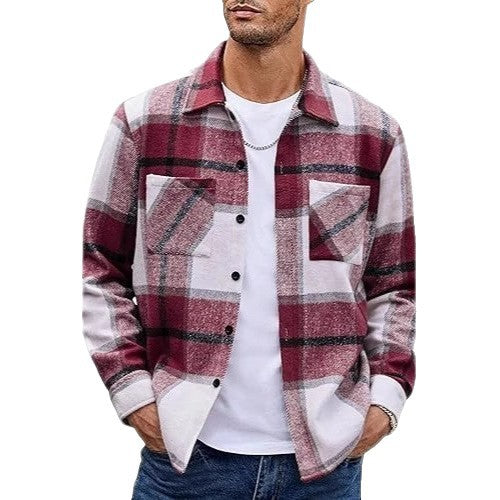 Plaid Casual Long Sleeve Jacket Versatile Shirt