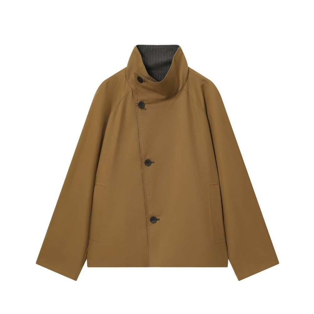 Casual Women's Short Double-sided Trench Coat