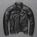 First Layer Cowhide Leather Coat Men's Stand Collar Motorcycle Clothing Youth