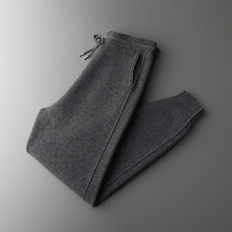 Air Layer Thickened Wool Men's High Waist Casual All-match Lock Foot Harem Pants