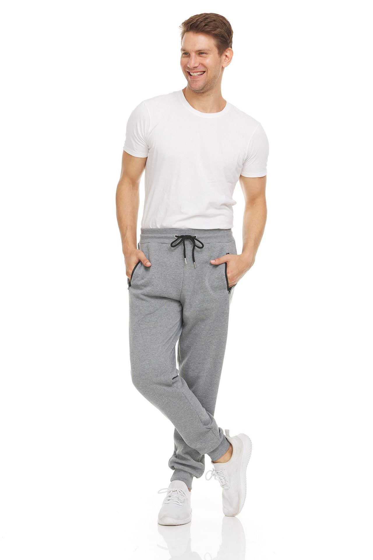 Men's Sports Trousers Casual Zipper Ankle-tied Solid Color
