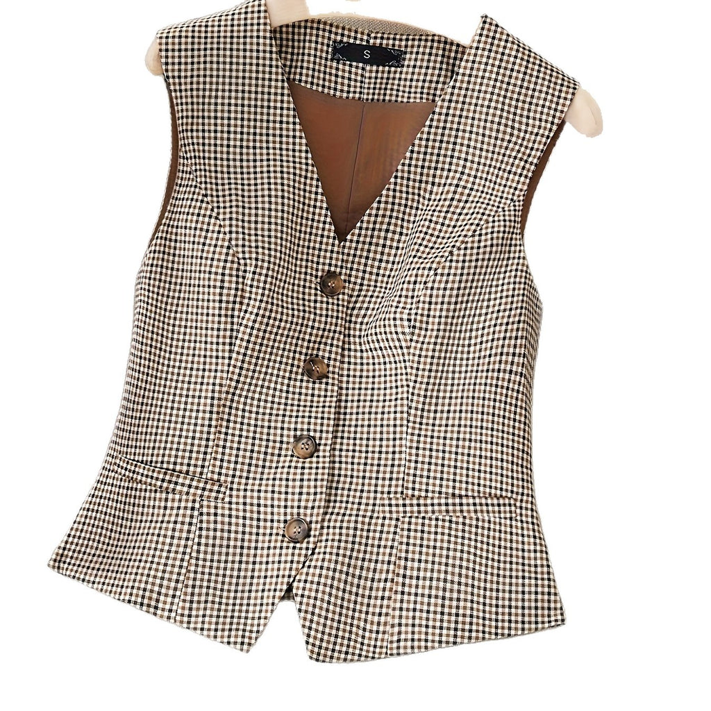 Fashionable All-match Slim Fit Sleeveless Waistcoat Vest Women