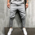 Men's Solid Color Slim Woven Leisure Trousers