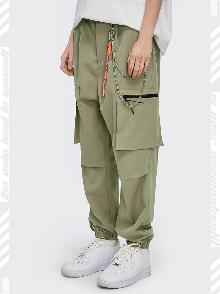Solid Color Loose Big Pockets and Three-Dimensional Overalls