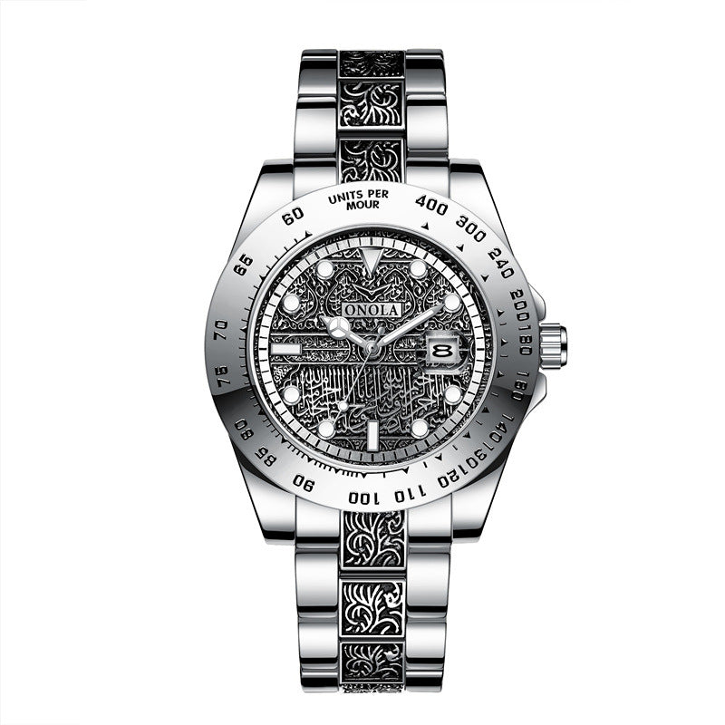 Men's steel band quartz watch