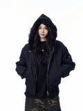 Solid Color Simple Fur Collar Jacket Women's Retro Casual Thickening Short All-match Coat