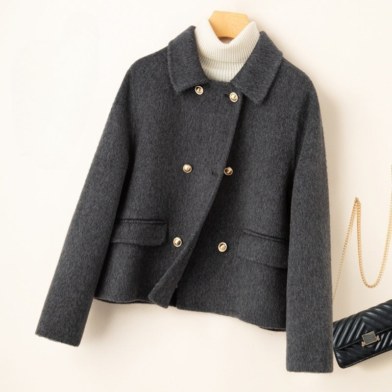 Double-sided Women's Short Small-sized High-grade Wool Overcoat