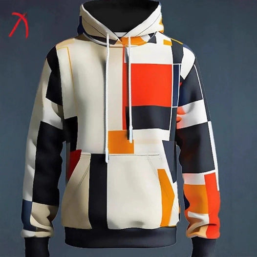 Simulated Street-style Digital-print Hooded Sweatshirt For Foreign Trade