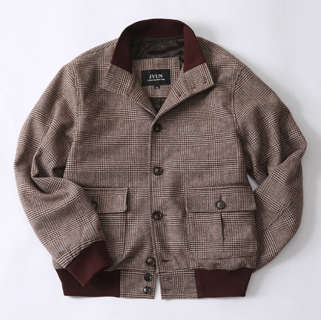 Tweed Short Stand-collar Single-breasted Light Luxury Retro Slim-fit Coat