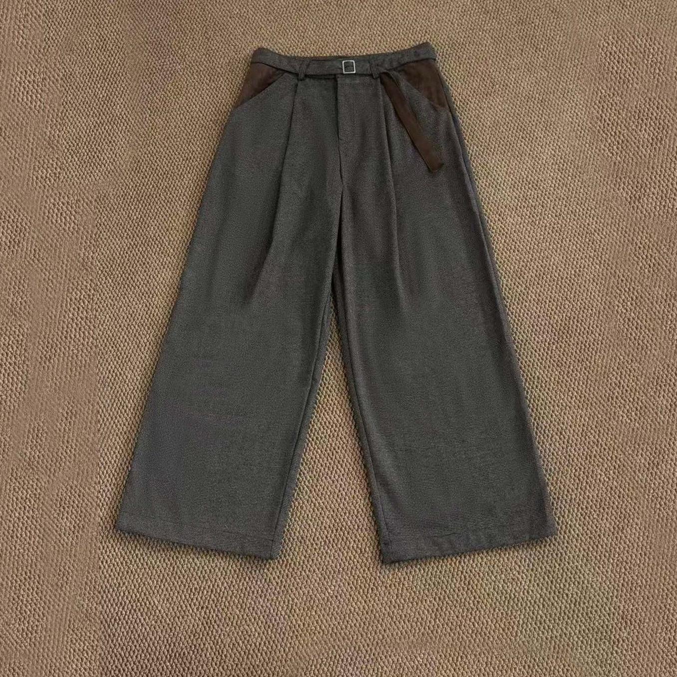 Retro Houndstooth Pattern Loose Wide-legged Versatile Casual Pants