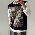 Woven Kaleidoscope Design Pullover Trend Versatile Loose-fitting Waistcoat