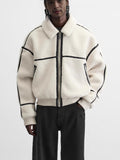 Men's Simple Lapel Fleece Jacket