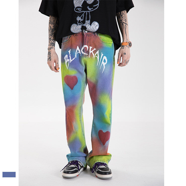 Madeextreme Street Brand Spring Summer New Love Wei La Hip Hop National Trendy Men's Vibe Jeans