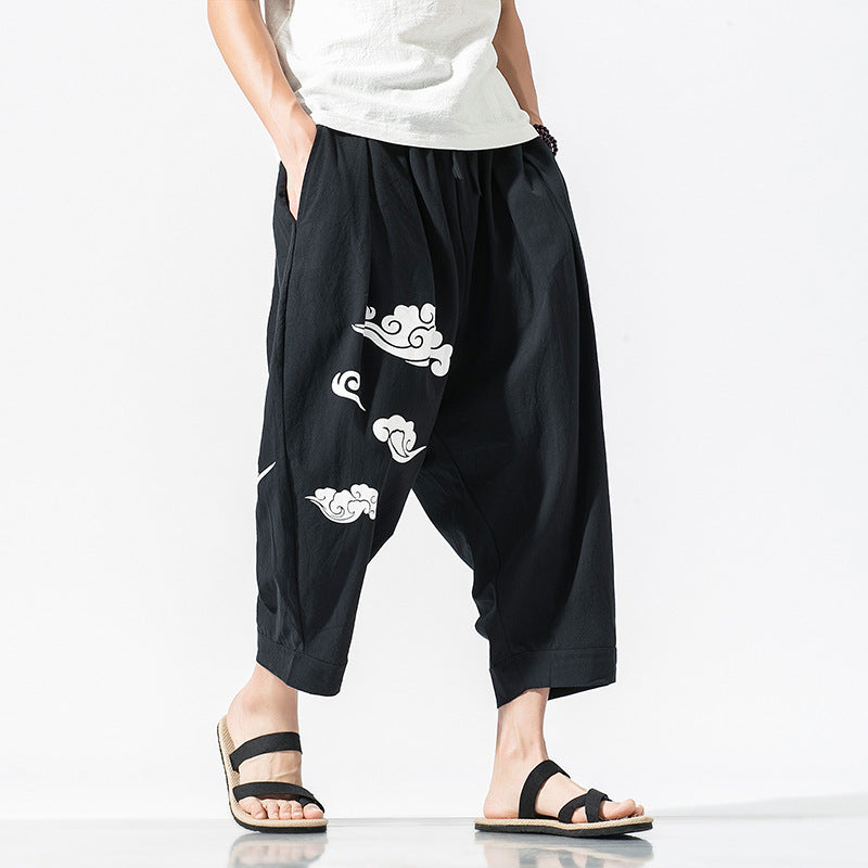 Chinese Fashion Xiangyun Large - size Loose Casual Pants Male