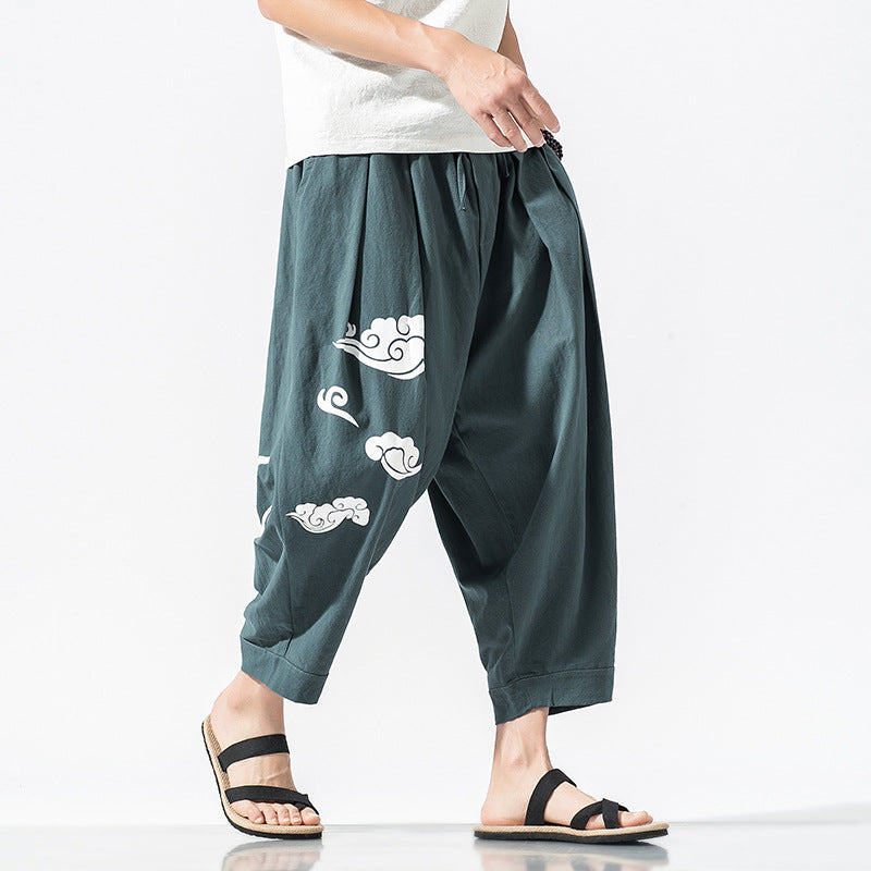 Chinese Fashion Xiangyun Large - size Loose Casual Pants Male