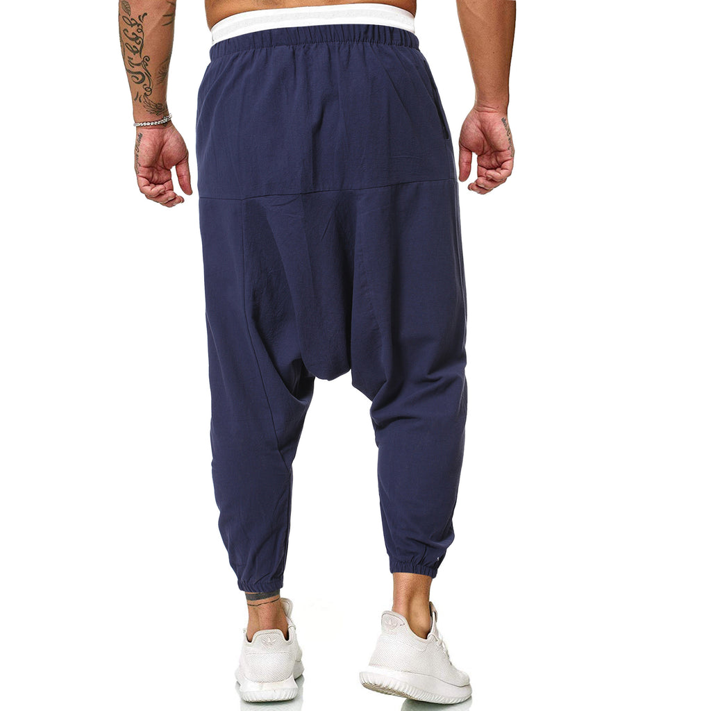 Cotton And Linen Casual Solid Color All-match Linen Trousers