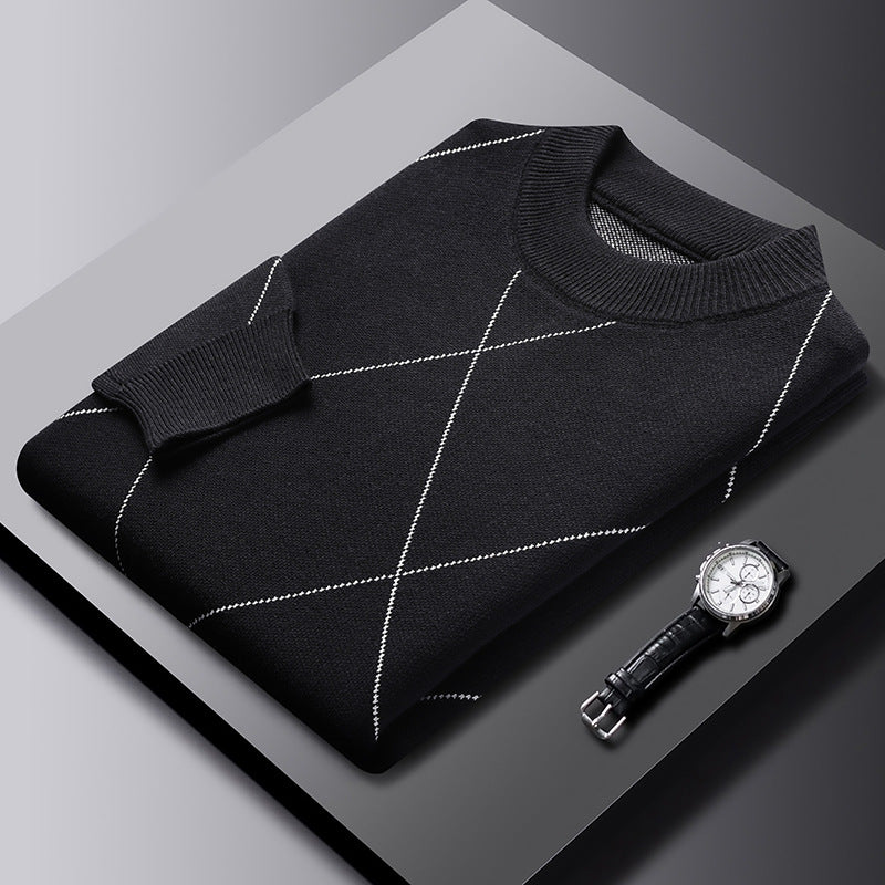 Trendy Rhombus Large Size Casual Knitted Sweater