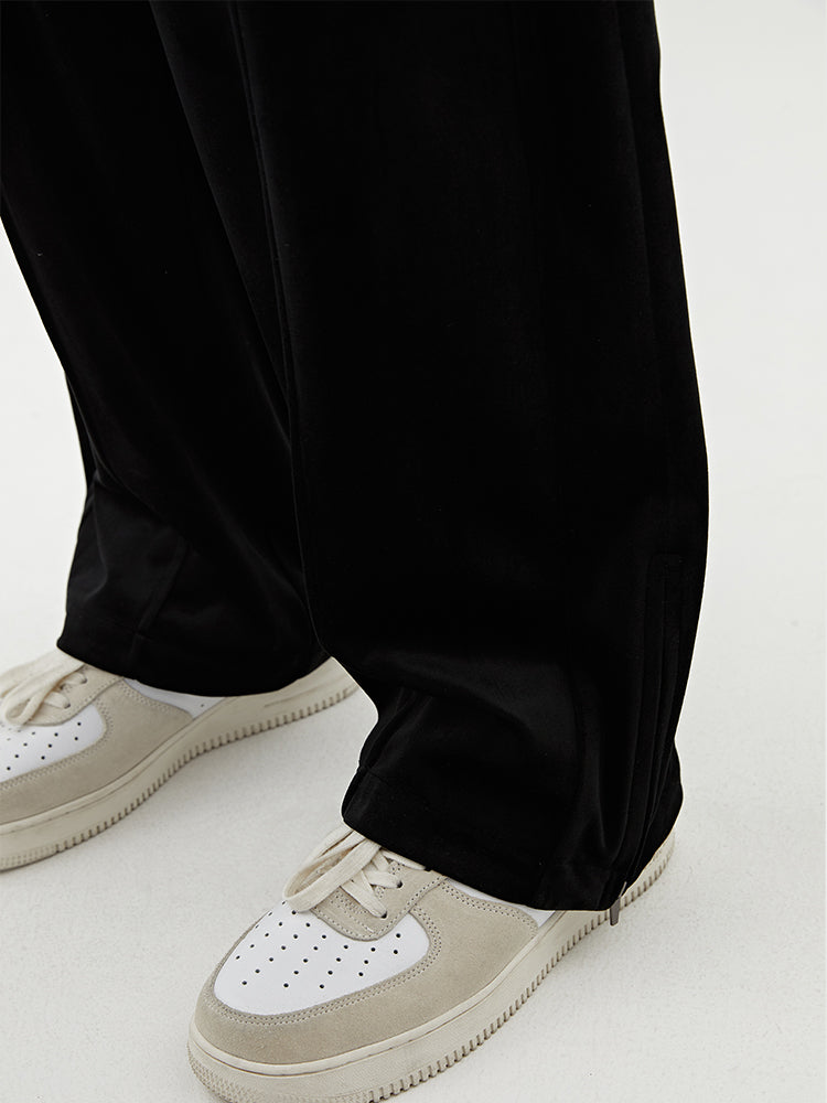 Velvet Side Zipper Trousers Men's Trend Street Wild Casual Micro-flare Pants
