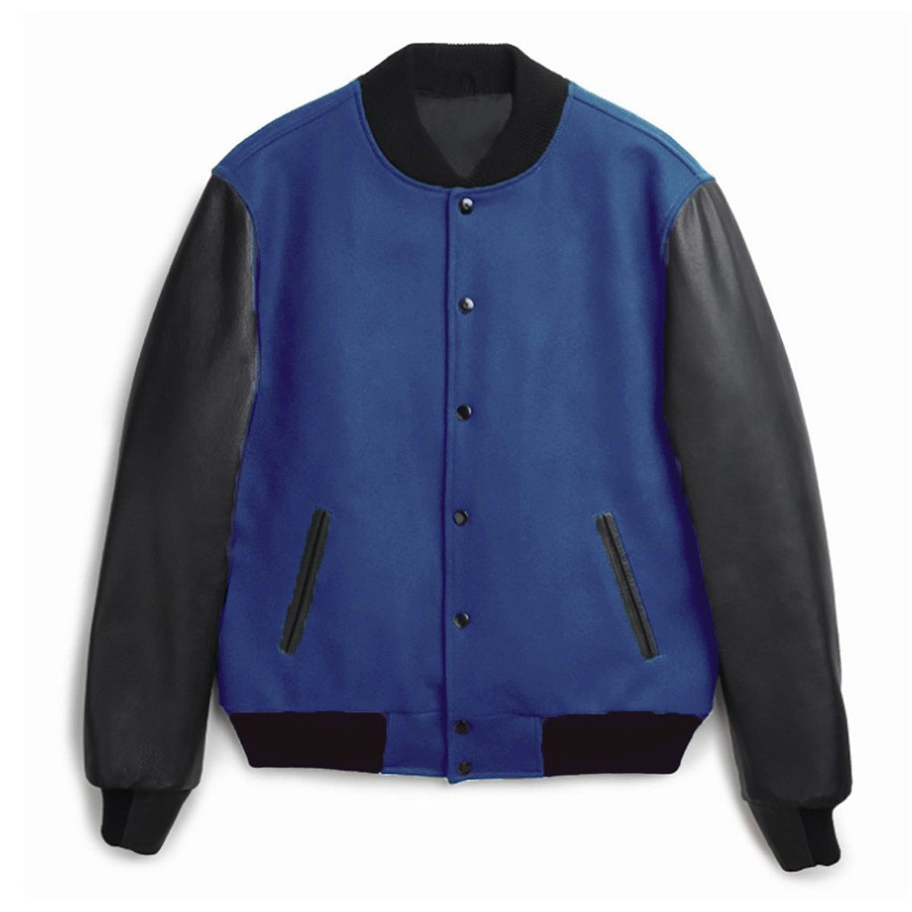 Men's PU Leather Sleeve Spliced Flight Jacket