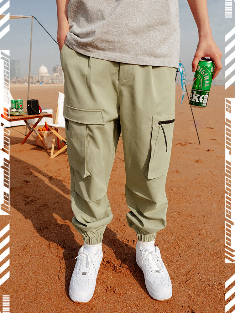 Solid Color Loose Big Pockets and Three-Dimensional Overalls