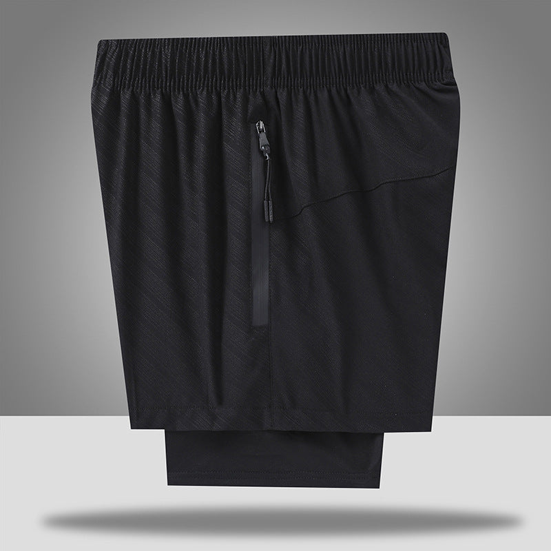 Men's Loose Quick Drying Lined Anti Glare Double-layer Shorts