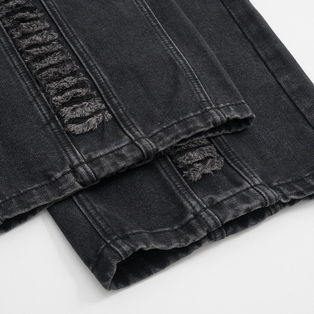 Men's Fashion High Street Loose Hole Trousers