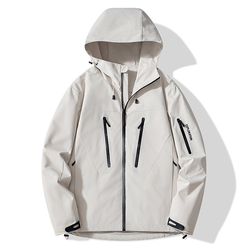 Color-blocked Hard-shell Outdoor Windbreaker Jacket