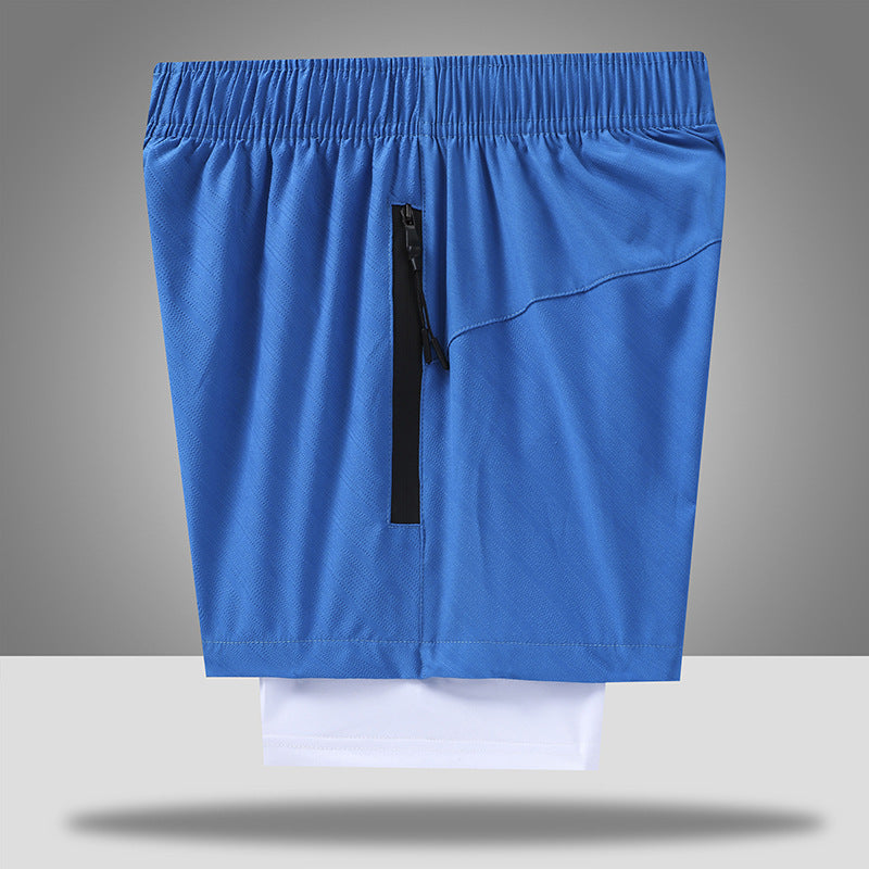 Men's Loose Quick Drying Lined Anti Glare Double-layer Shorts