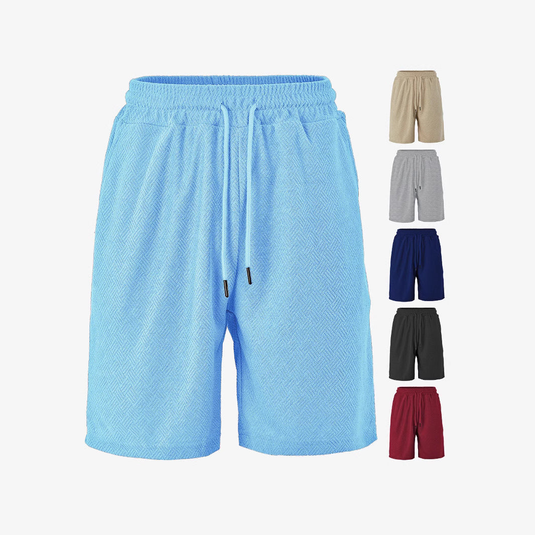 Loose Comfortable Breathable Jacquard Fabric Men's Casual Shorts