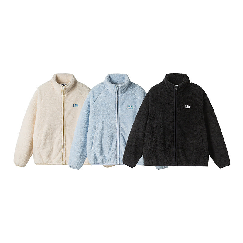 Thickening Stand Collar Olympic Fleece Cotton-padded Coat For Men And Women Lovers Wild