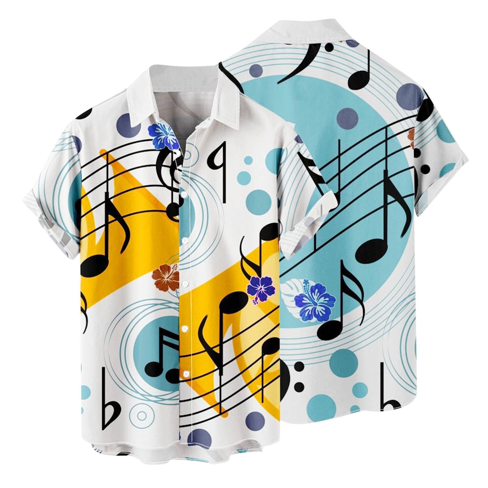 Men's Casual Fashion Shirt With A Jazz Theme