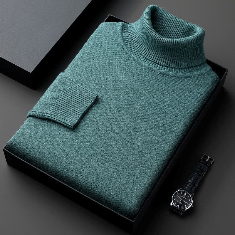 Men's Turtleneck Pure Color Thickened Loose Sweater