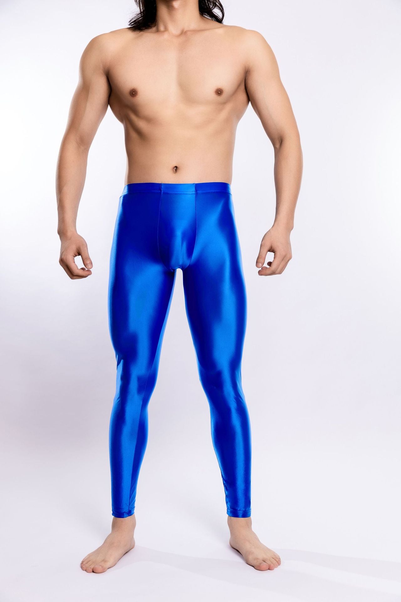 Glossy Silky Bodybuilding Ankle-length Pants