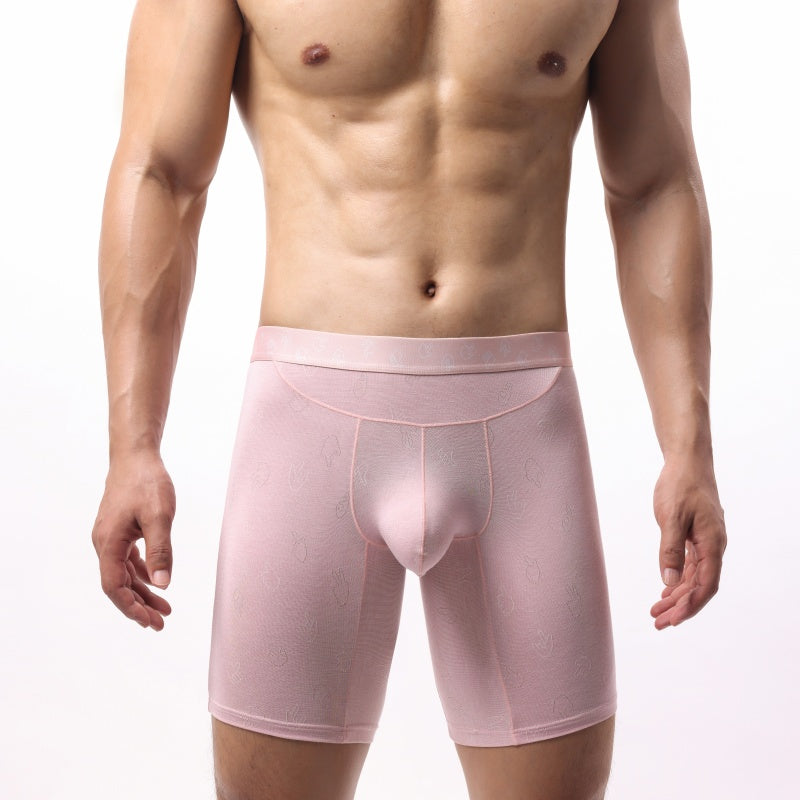 New Men's Lengthened Boxer Modal Ice Silk Comfort Shorts