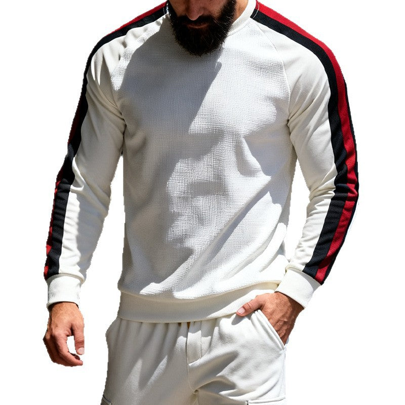 Long Sleeve Striped Base Hoodie For Men