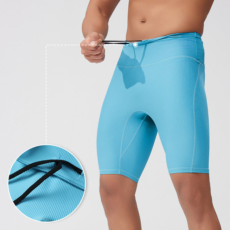 Men's And Women's Same High Elastic Multi-pocket High Waist Compression Shorts