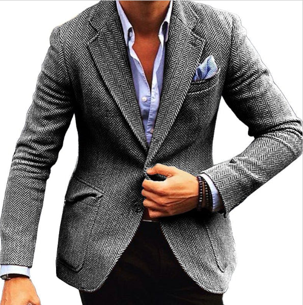 Casual Printed Double-button Suit Jacket