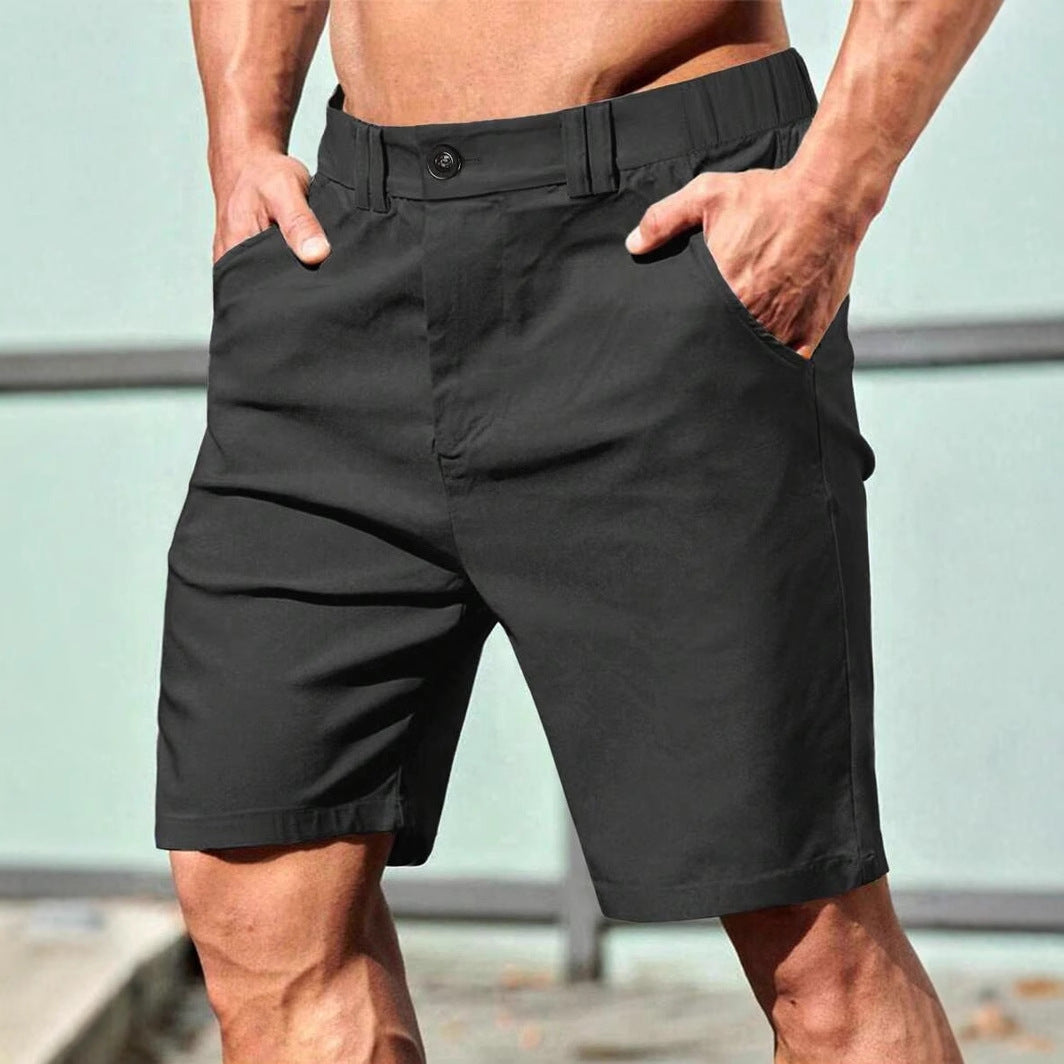 Men's British Style Suit Work Casual Straight Shorts