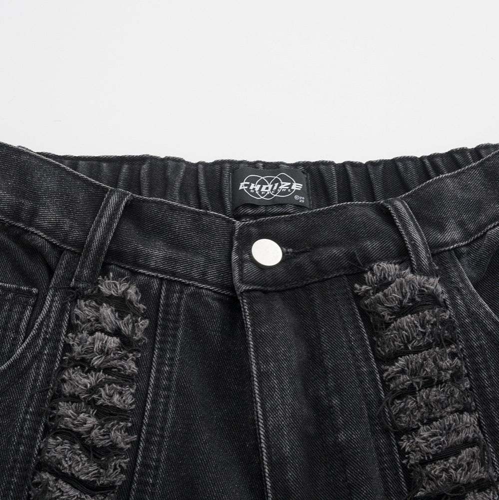 Men's Fashion High Street Loose Hole Trousers