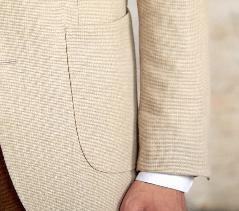 Commuter Cotton And Linen Textured Single-breasted Suit British Fashion Breathable