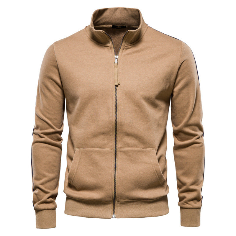 Men's Stand Collar Long-sleeve Zipper Sweatshirt