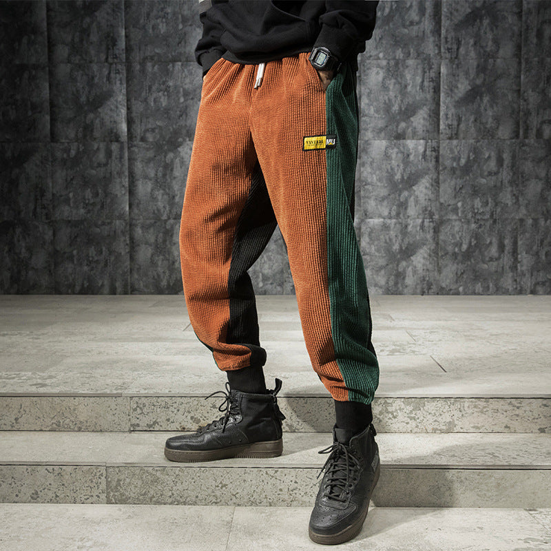 Plus velvet thick casual pants men's loose plus size