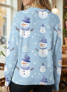 A Gentle And Relaxed Knitted Cardigan For Women With Printed Patterns